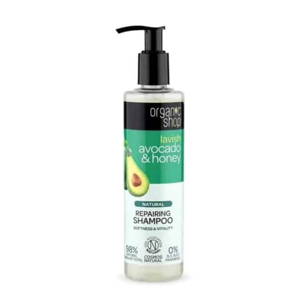 Shampoo reparador natural palta y miel Organic Shop