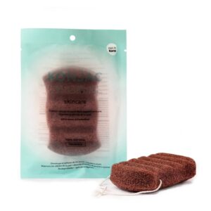 Esponja vegana corporal con arcilla roja francesa Konjac