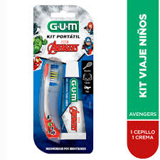 GUM KIT PORTATIL INFANTIL AVENGER CEPILLO + CREMA DENTAL