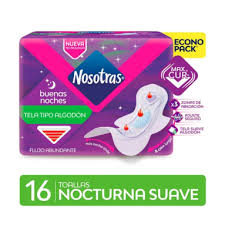NOSOTRAS TOALLAS FEMENINAS BUENAS NOCHES NOCTURNAS X 16 UNI